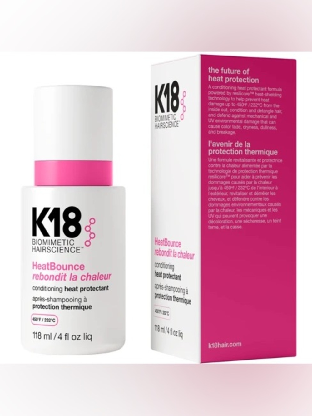 K18 HeatBounce Heat Protectant Bundle 4oz + Travel Size NEW ($72 Value) - Picture 3 of 4